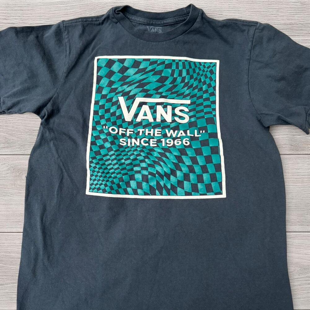 Vans “Off the Wall” Checkerboard Graphic T-Shirt – Size Youth Large
